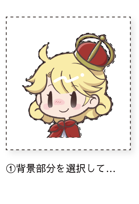 背景部分を選択